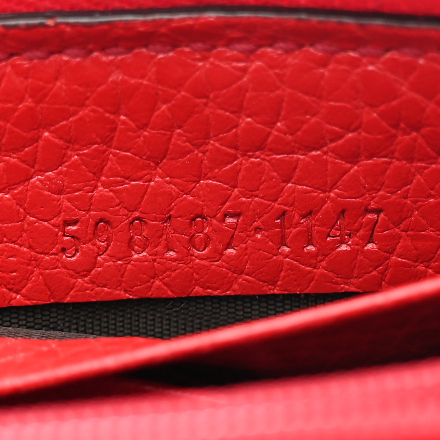 Pebbled Calfskin Soho Zip Around Wallet Red