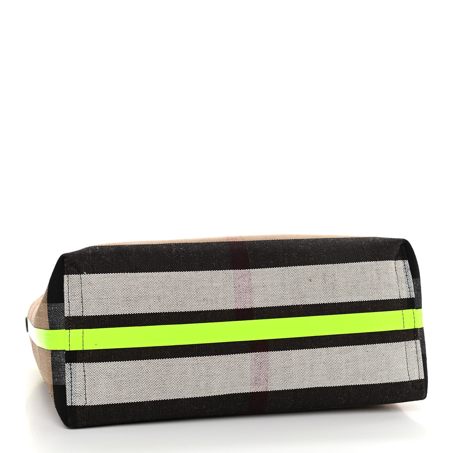 Burberry Canvas Mega Check The Giant Reversible Tote Black Neon Yellow 5 of 16