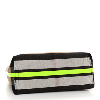 Burberry Canvas Mega Check The Giant Reversible Tote Black Neon Yellow 5 of 16
