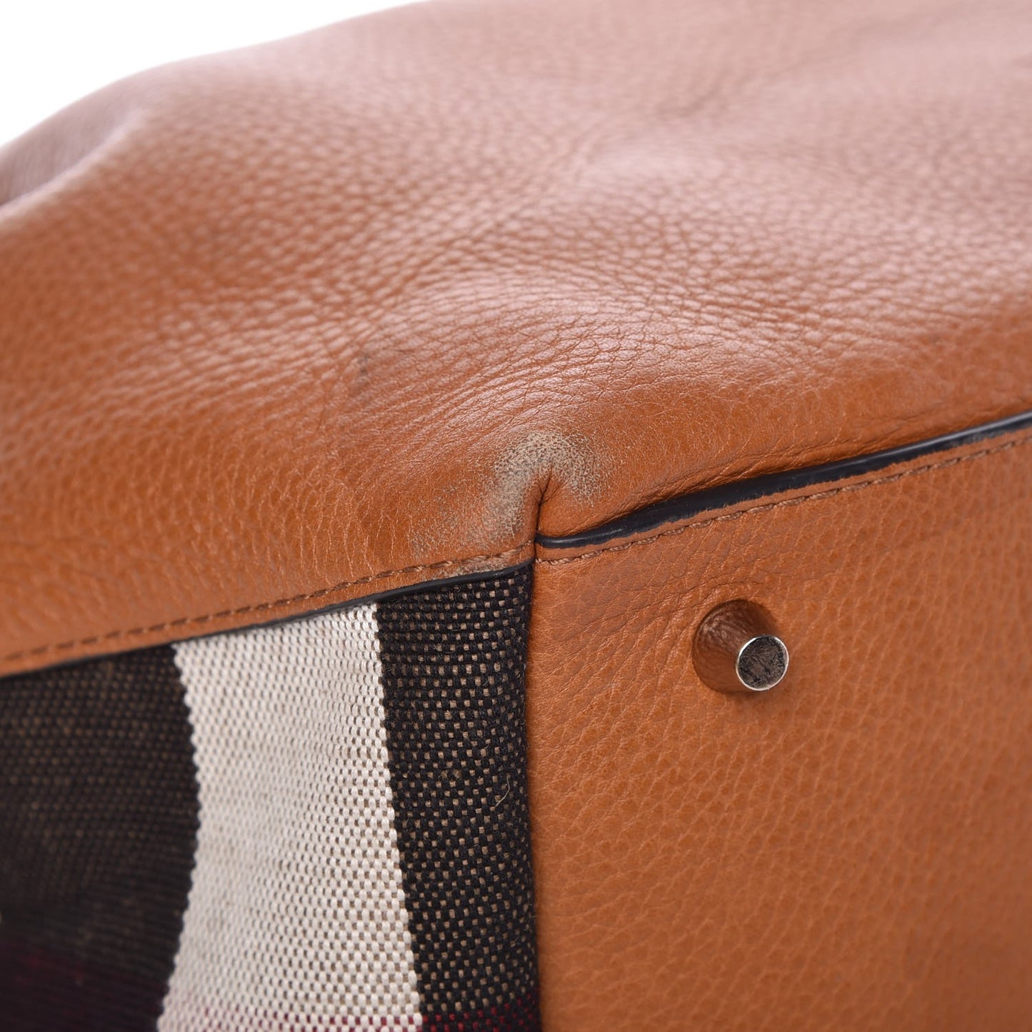 Grainy Calfskin House Check Medium Maidstone Tan