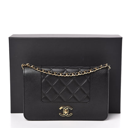 Chanel Sheepskin Quilted Mademoiselle Vintage Wallet On Chain WOC Black 13 of 13