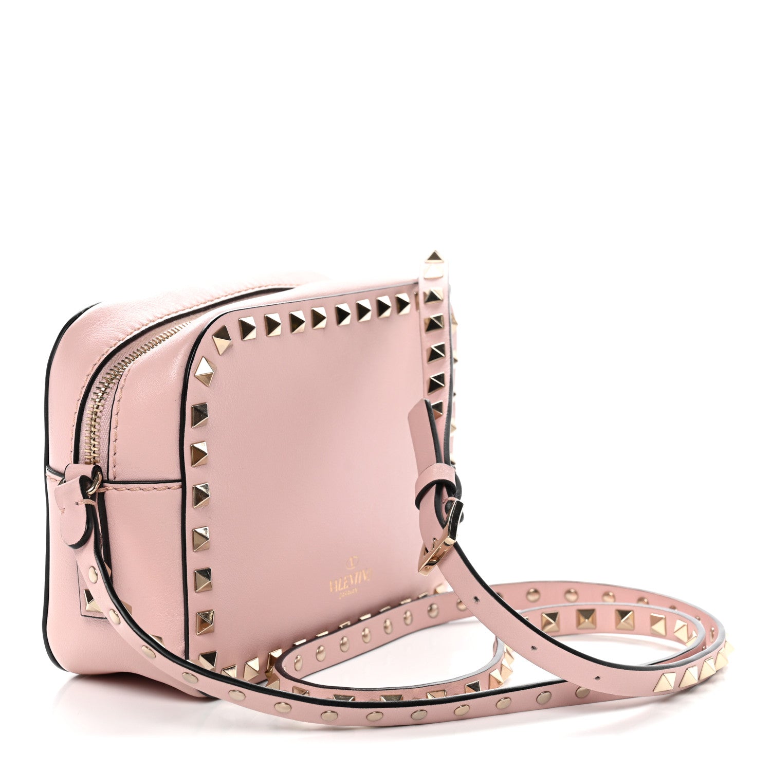 Valentino Garavani Calfskin Rockstud Camera Crossbody Bag Water Rose 3 of 9