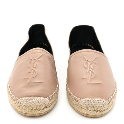 Saint Laurent Lambskin Monogram Espadrilles 39 Nude 2 of 10