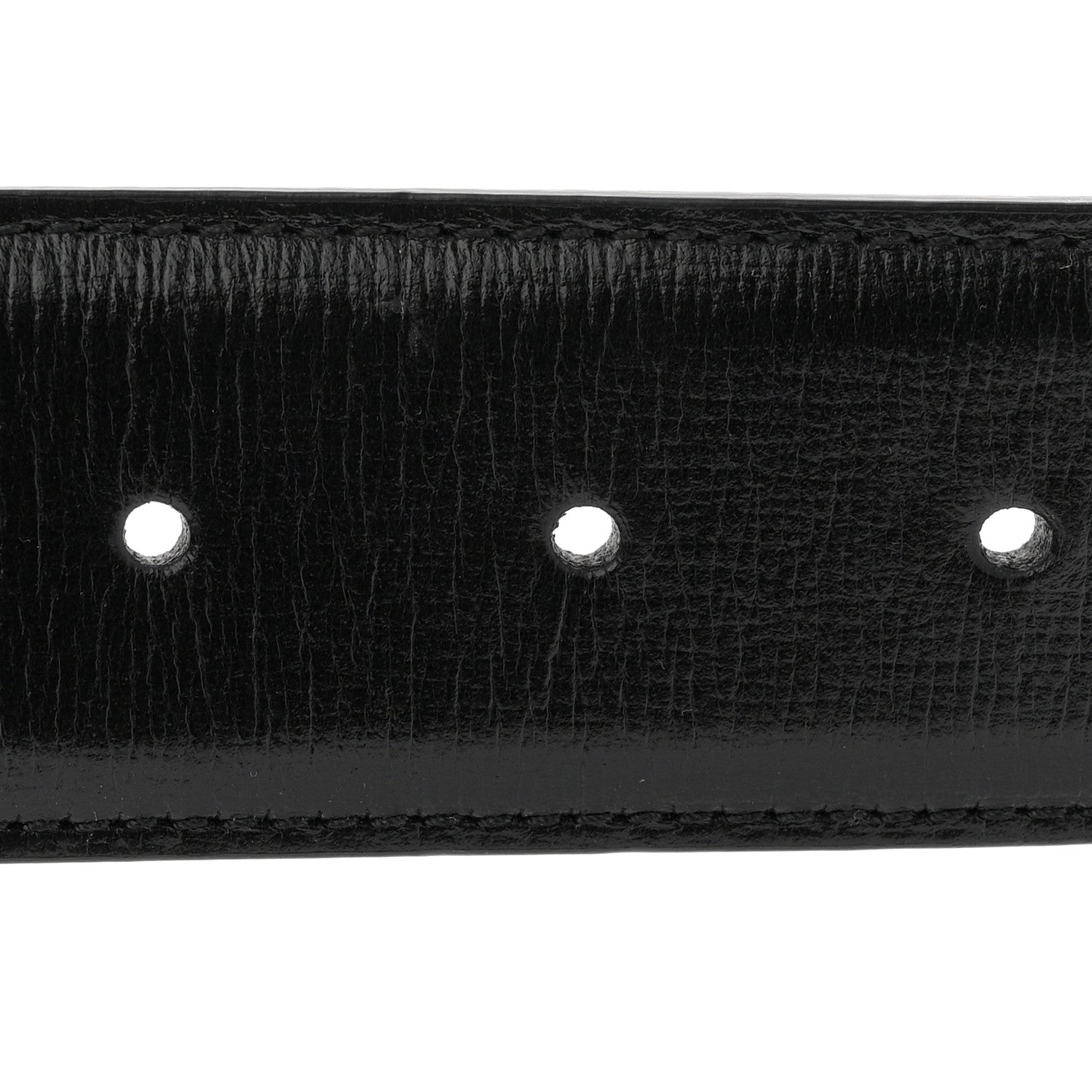 Gucci Azalea Calfskin Enamel Monochrome Double G 40mm Belt 80 32 Black 3 of 6