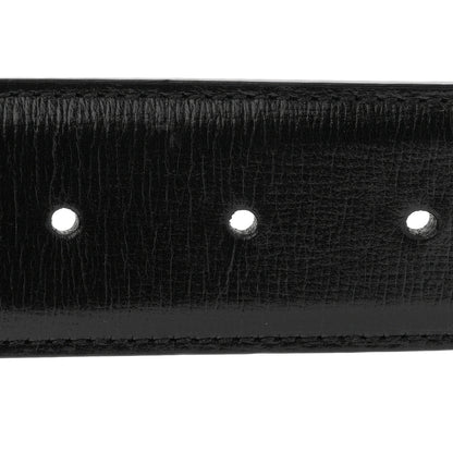 Gucci Azalea Calfskin Enamel Monochrome Double G 40mm Belt 80 32 Black 3 of 6