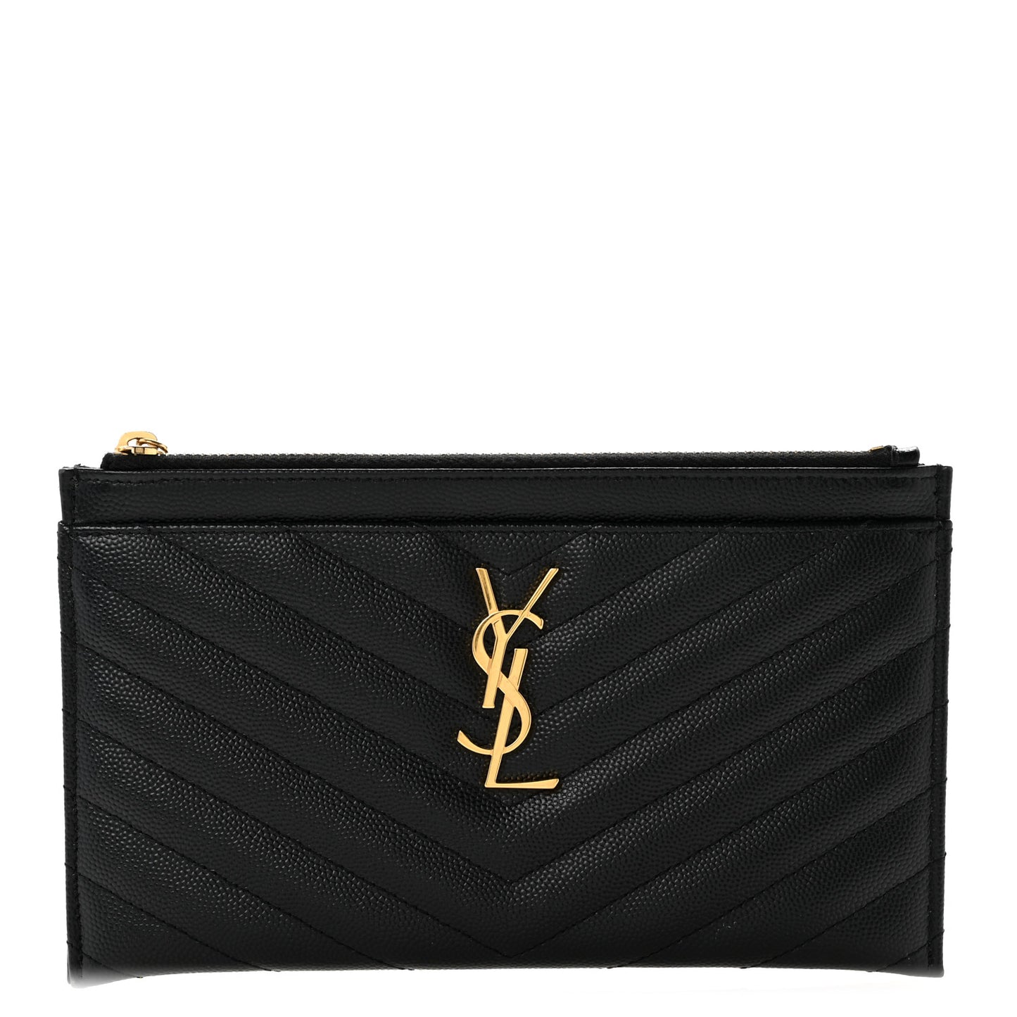 Grain De Poudre Chevron Monogram Bill Pouch Black
