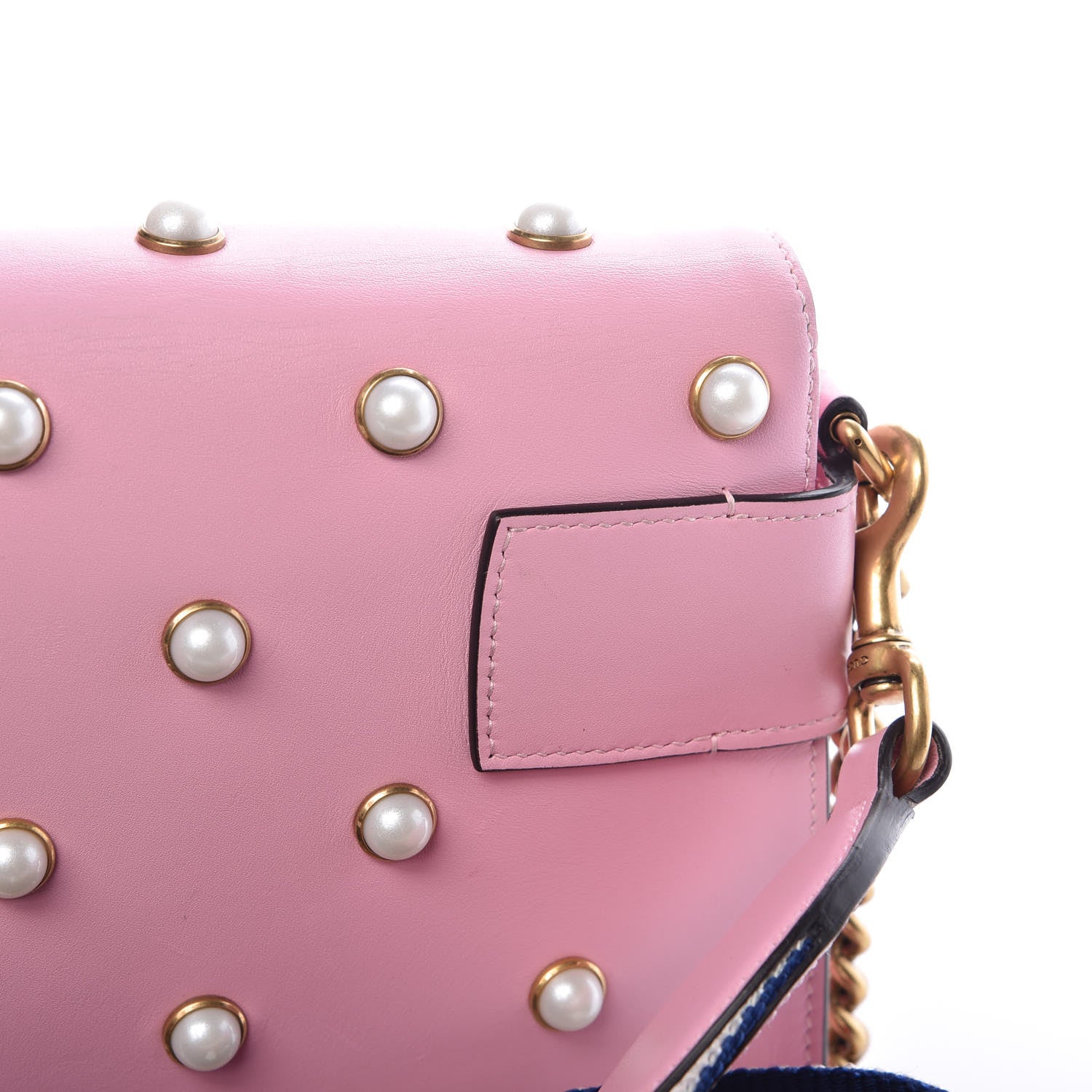 Gucci Nappa Pearl Studded Mini Queen Margaret Broadway Shoulder Bag Sugar Pink 13 of 13