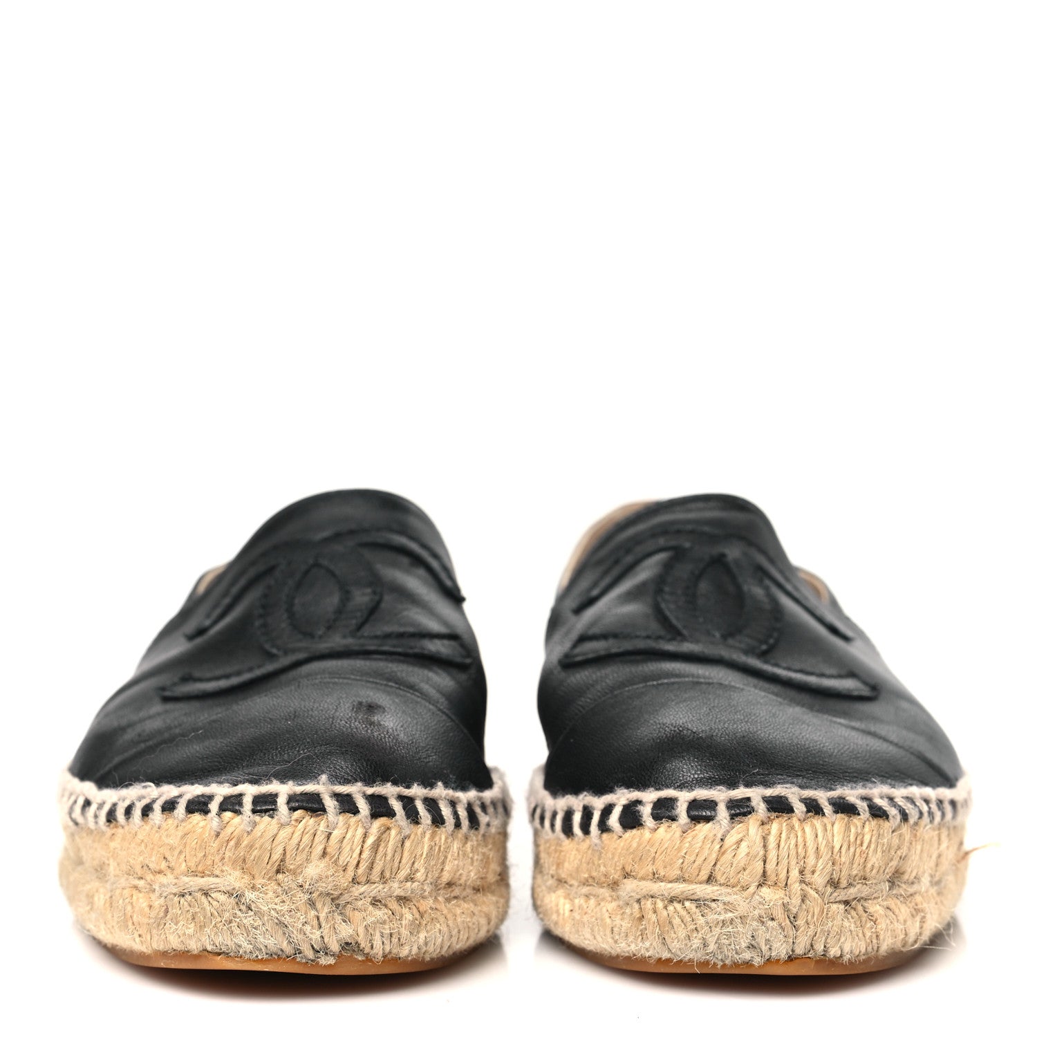 Chanel Lambskin CC Espadrilles 38 Black 2 of 10