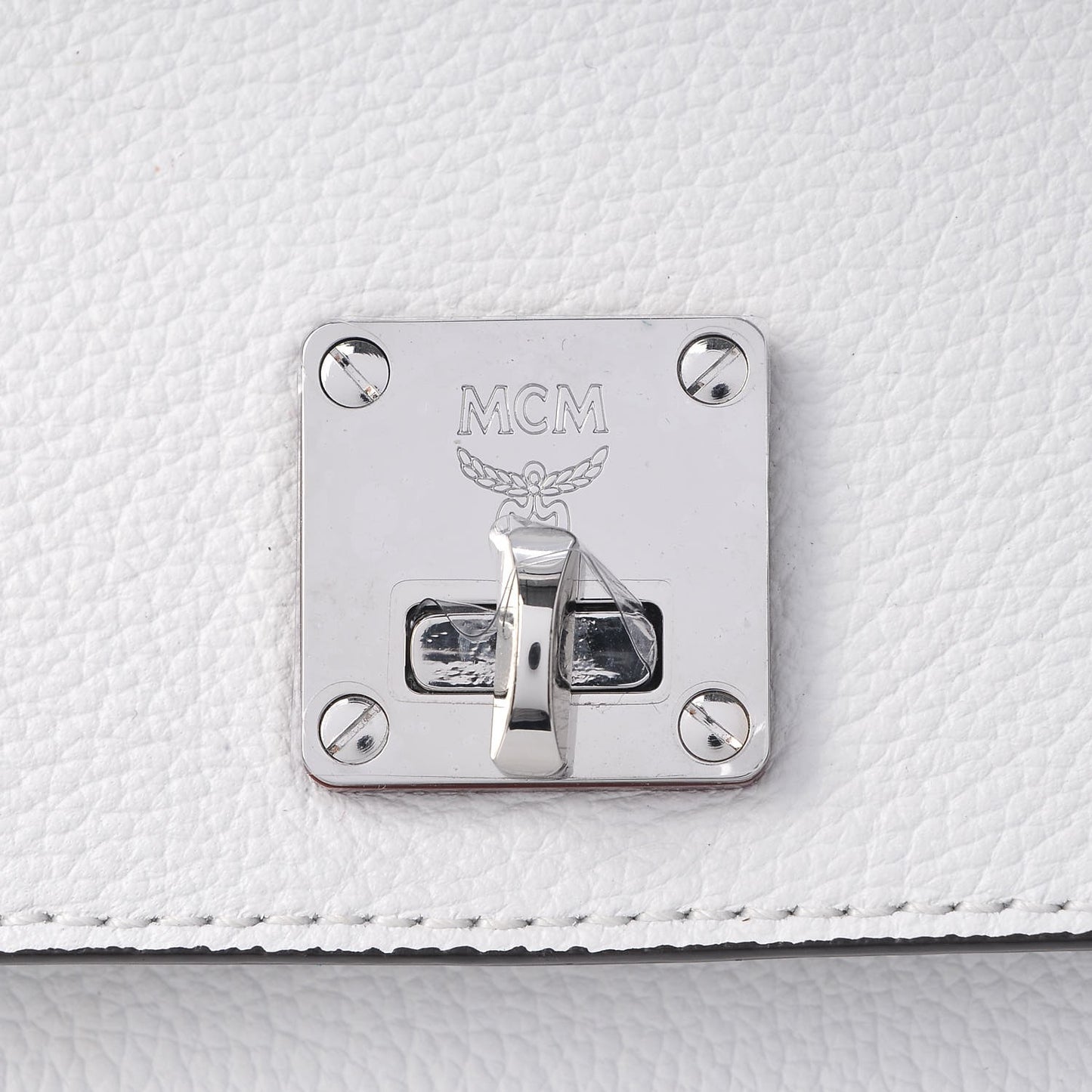 Grained Calfskin Medium Milla Convertible Backpack White Flake