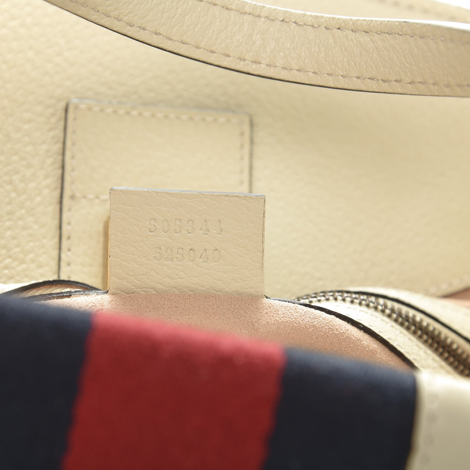 Gucci Grained Calfskin Web Stripe Butterfly Medium Totem Top Handle Bag White 7 of 13