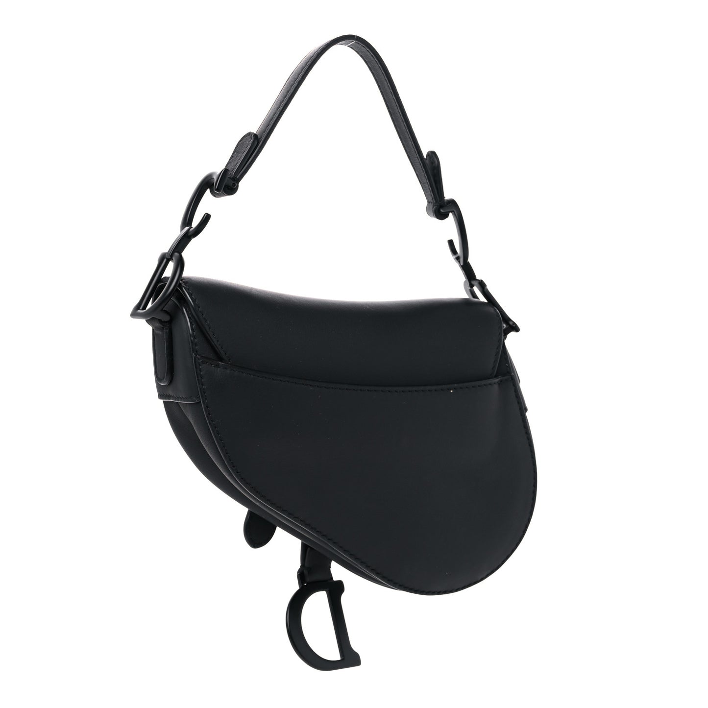 Ultra Matte Calfskin Mini Saddle Bag Black