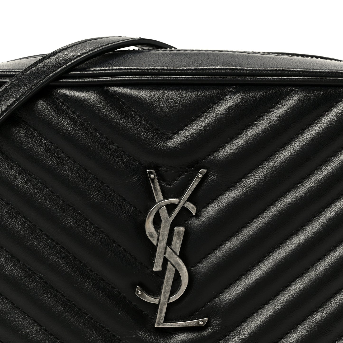 Calfskin Matelasse Monogram Lou Camera Bag Black