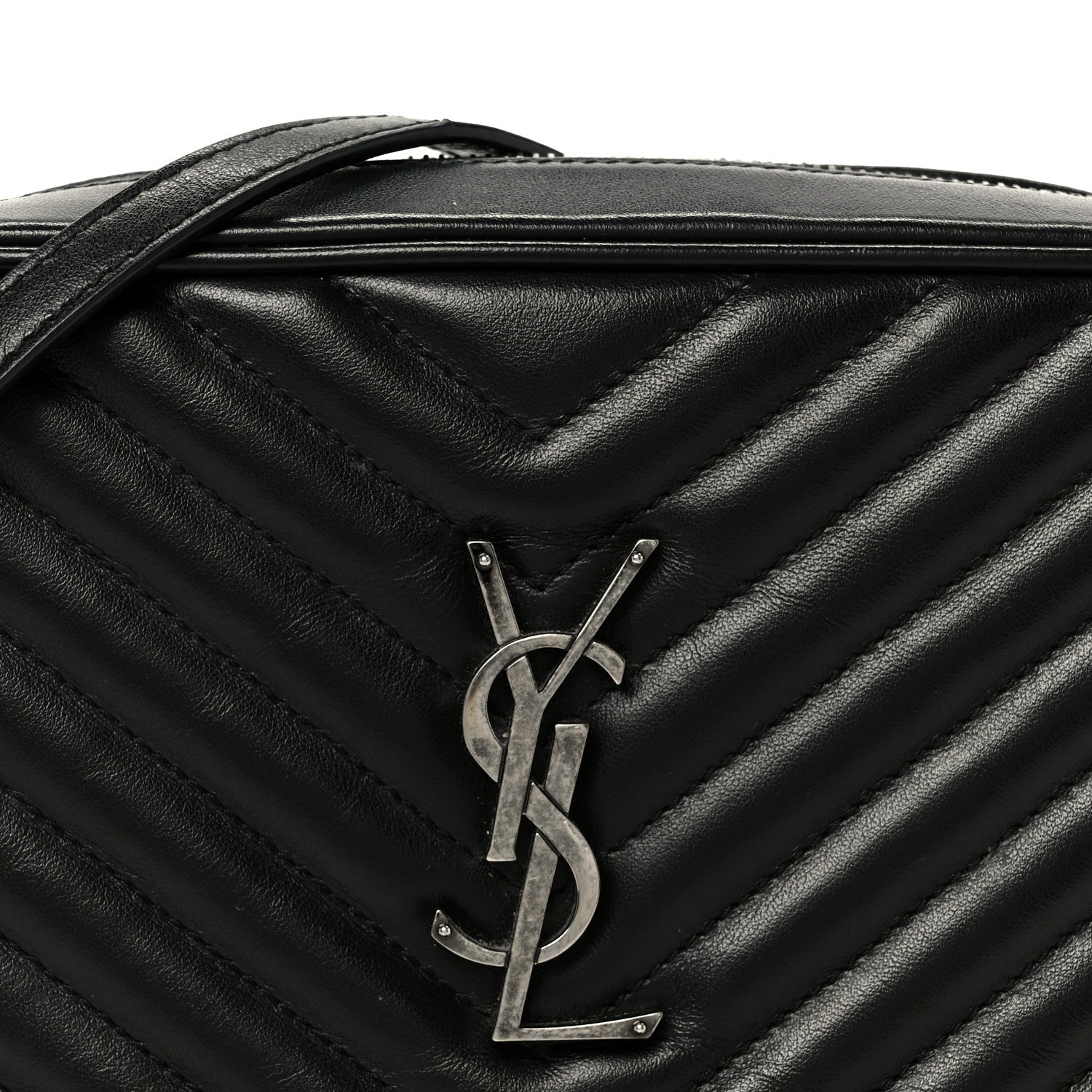 Saint Laurent Calfskin Matelasse Monogram Lou Camera Bag Black 8 of 10