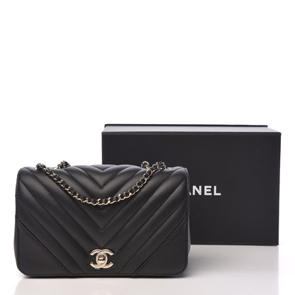 Chanel Calfskin Chevron Quilted Mini Statement Flap Black 11 of 11