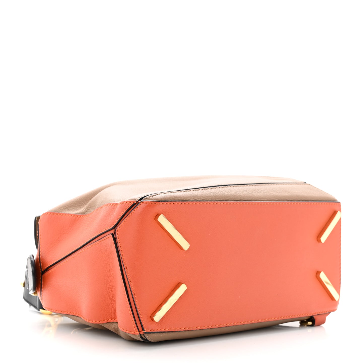 Calfskin Small Puzzle Bag Mink Coral Black