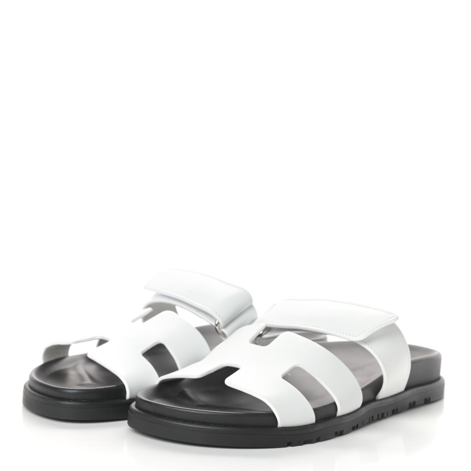 Hermes Calfskin Womens Chypre Sandals 38 White 3 of 7