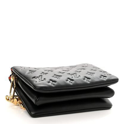 Louis Vuitton Lambskin Embossed Monogram Coussin BB Black 4 of 10