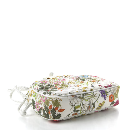 Gucci Canvas Flora Floral Trapuntata Small Zumi Dome Shoulder Bag White 6 of 21