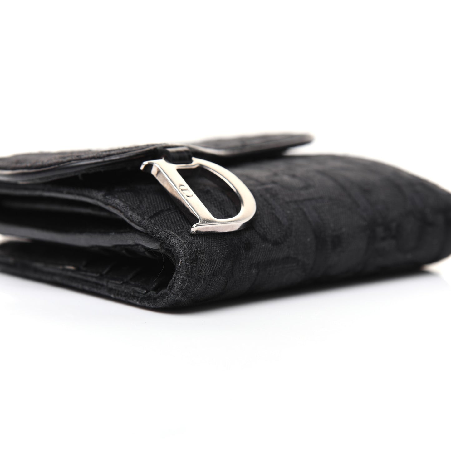Monogram Compact Saddle Wallet Black