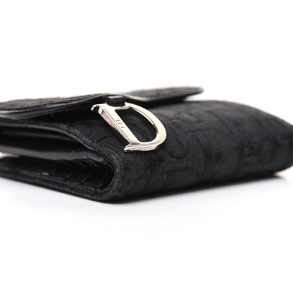 Christian Dior Monogram Compact Saddle Wallet Black 7 of 24