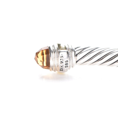 David Yurman Sterling Silver 14K Yellow Gold Citrine 5mm Cable Classics Bracelet 5 of 6