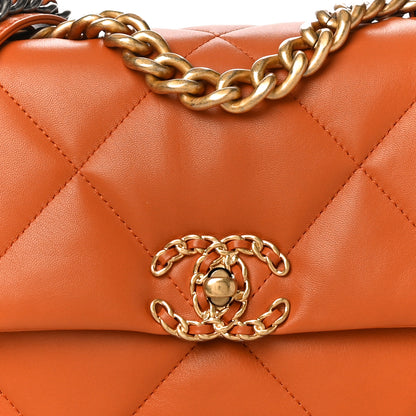 Chanel Lambskin Quilted Medium Chanel 19 Flap Light Brown 8 of 11