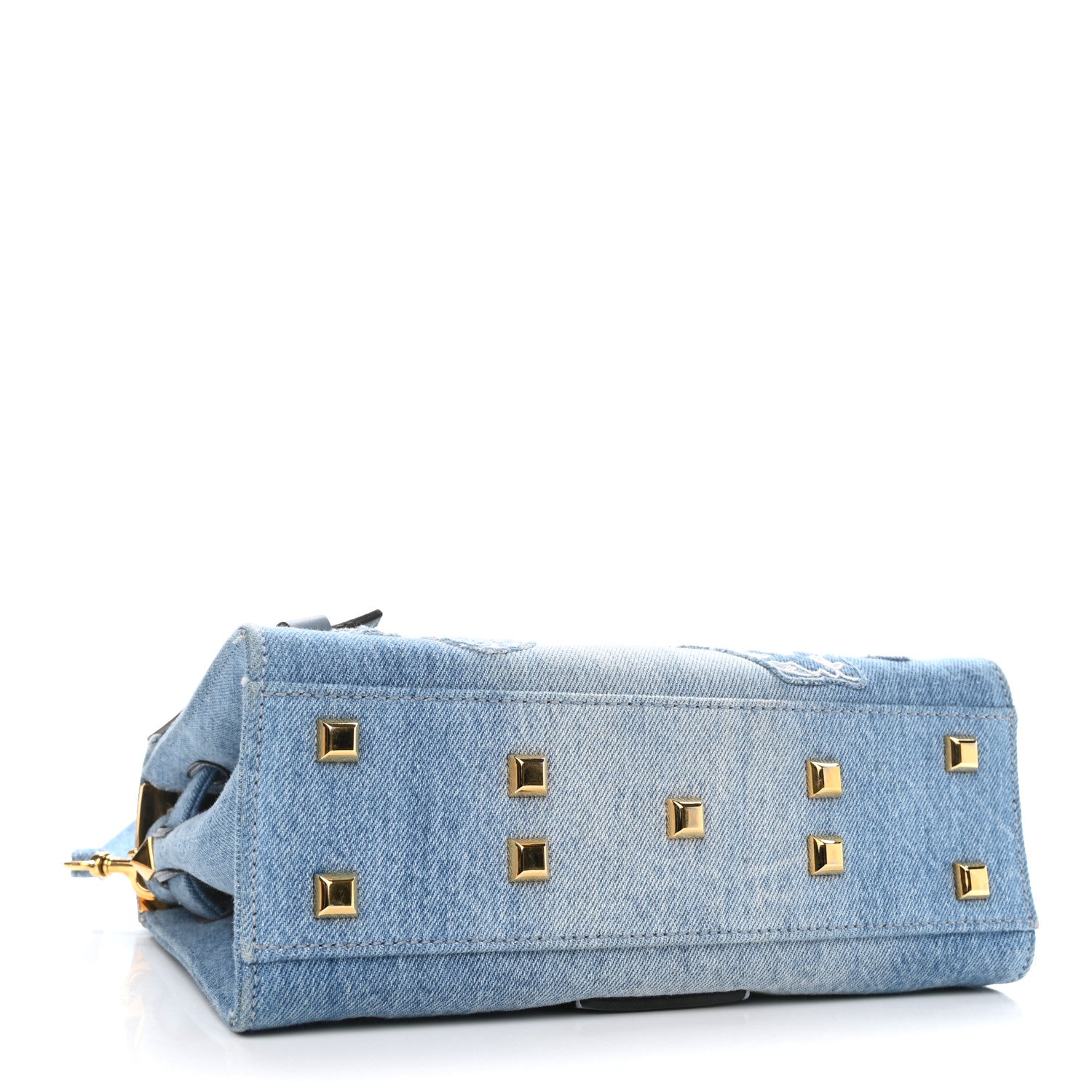 Valentino Garavani Denim Butterfly Small My Rockstud Frame Bag Light Blue 4 of 9