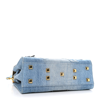 Valentino Garavani Denim Butterfly Small My Rockstud Frame Bag Light Blue 4 of 9