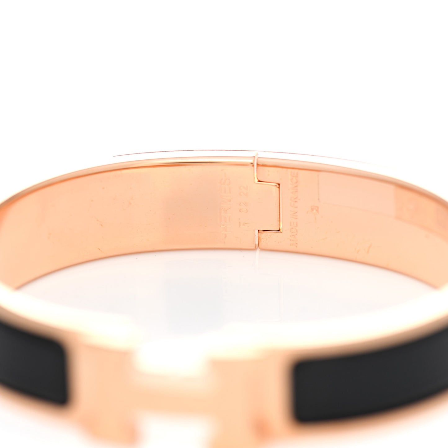 Enamel Narrow Clic Clac H Bracelet PM Black