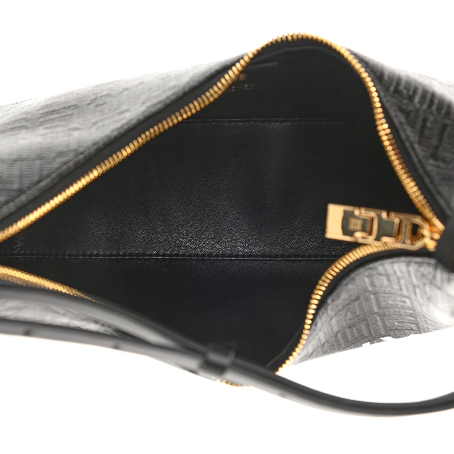 Coated Canvas Logo 4G Embossed Small Moon Cut Out Shoulder Bag Black