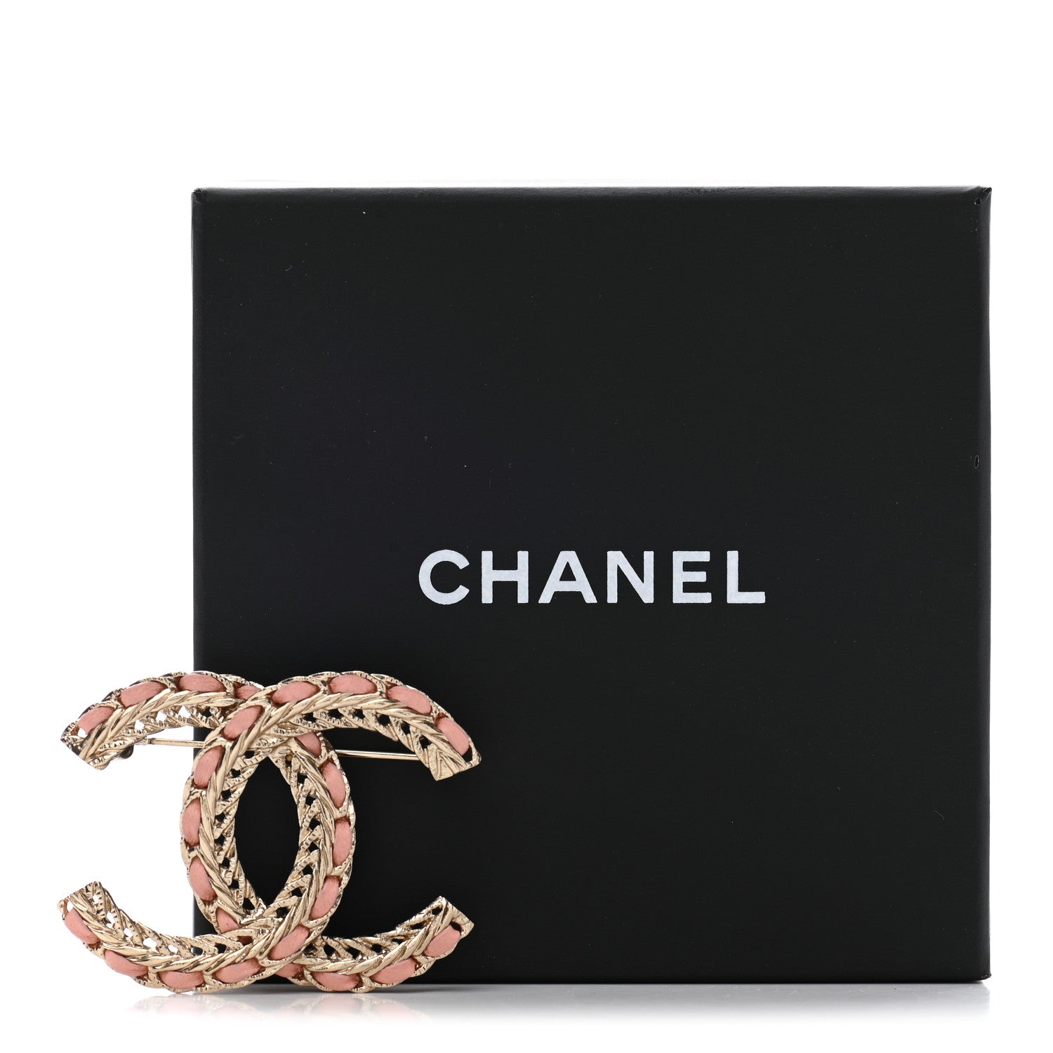 Chanel Lambskin Chain CC Brooch Pink Gold 5 of 5