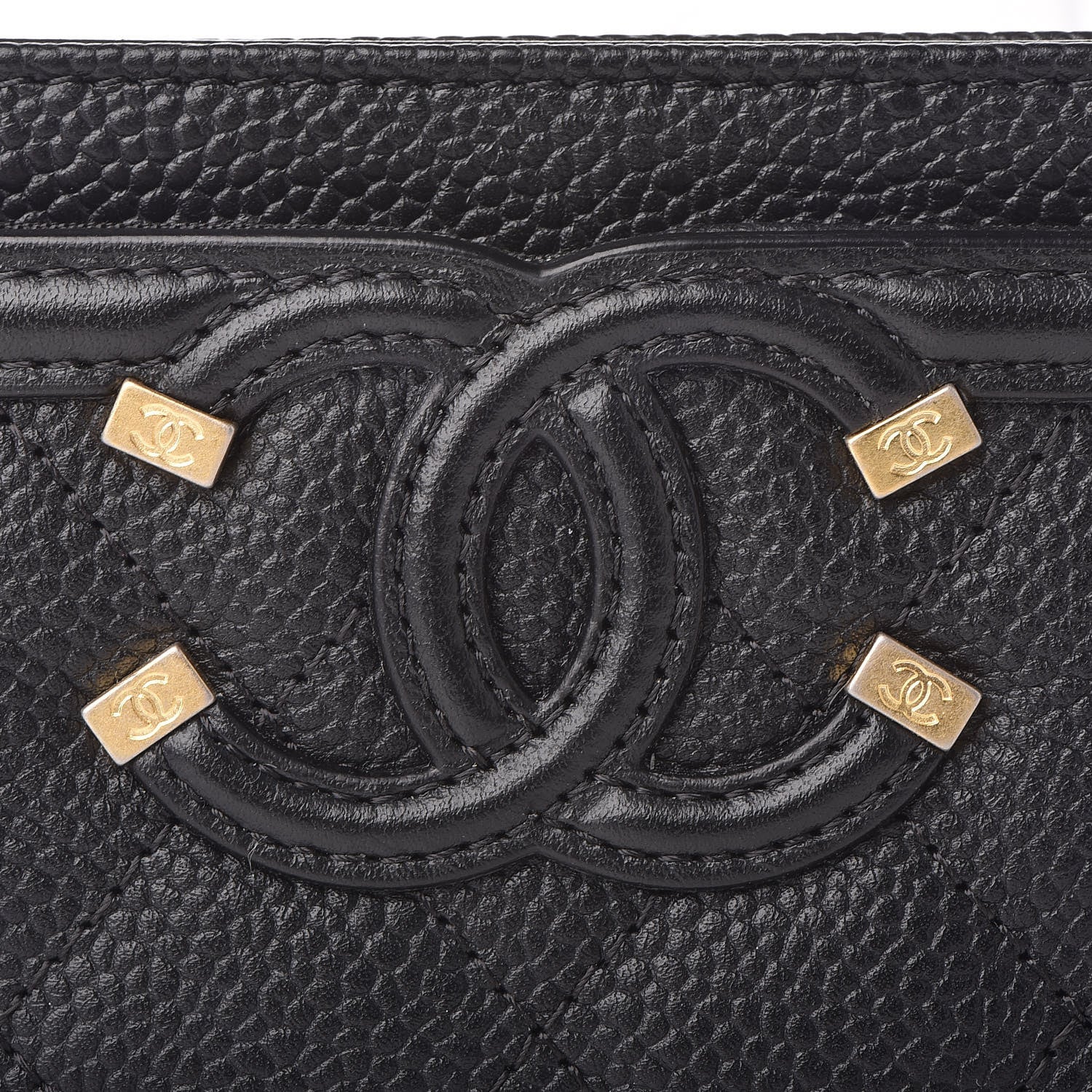 Chanel Caviar Quilted Filigree Card Holder Black 9 of 10