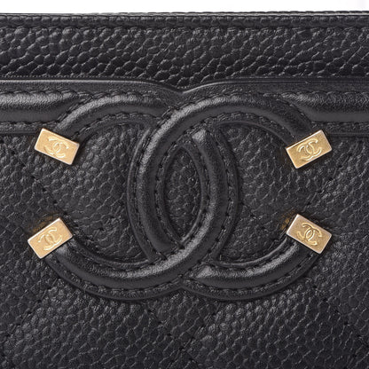 Chanel Caviar Quilted Filigree Card Holder Black 9 of 10