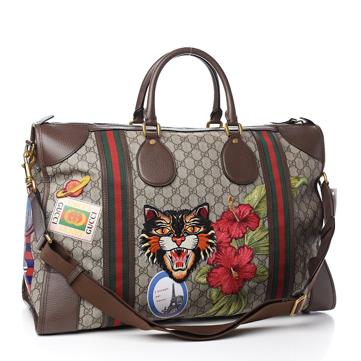 Soft GG Supreme Monogram Courrier Large Duffle Bag Beige New Acero Multicolor