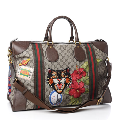 Gucci Soft GG Supreme Monogram Courrier Large Duffle Bag Beige New Acero Multicolor 3 of 10