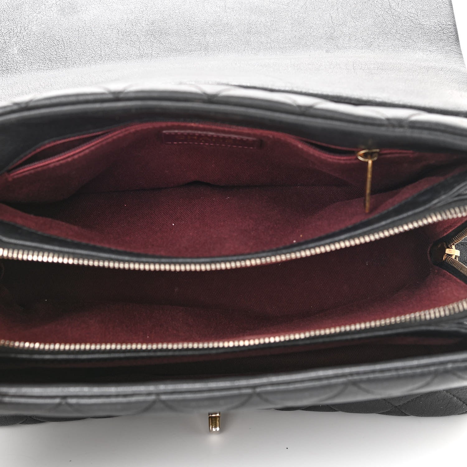 Chanel Shiny Sheepskin Quilted Large Trapezio Flap Black 9 of 16