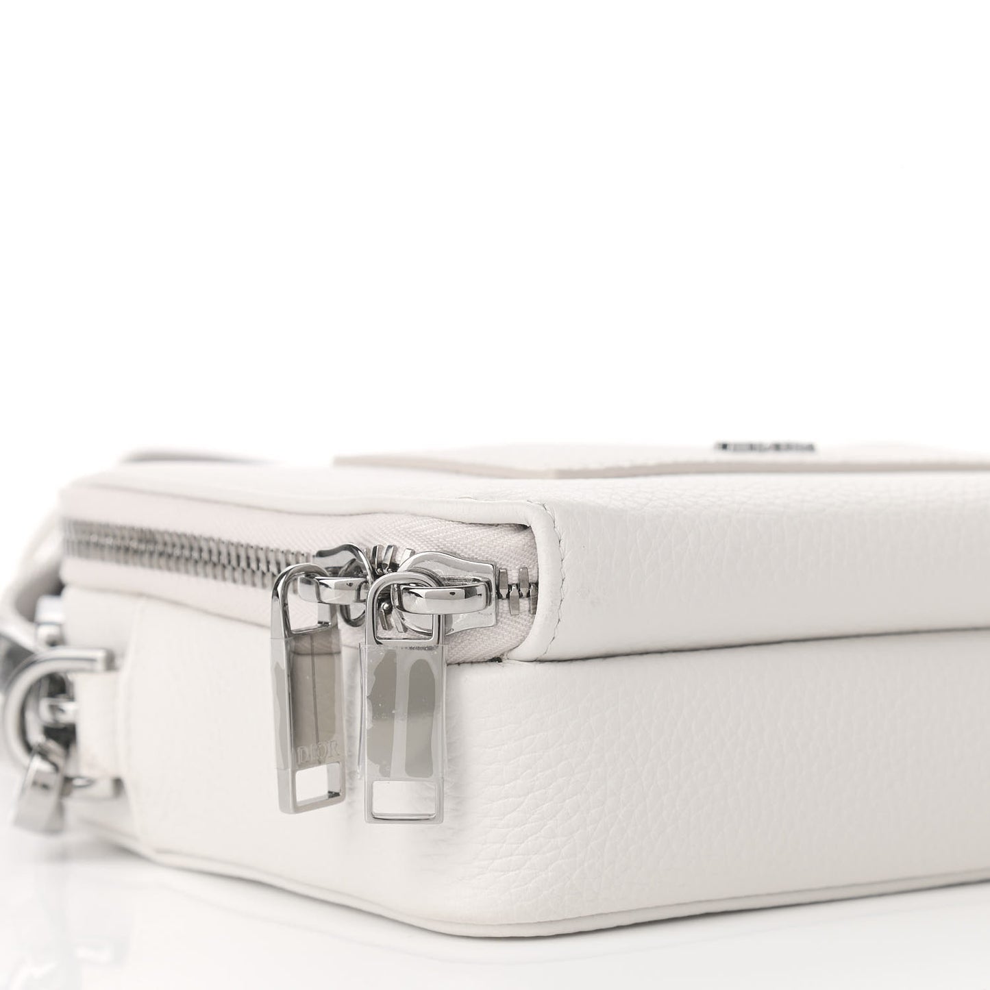 Grained Calfskin Pouch Shoulder Bag Beige