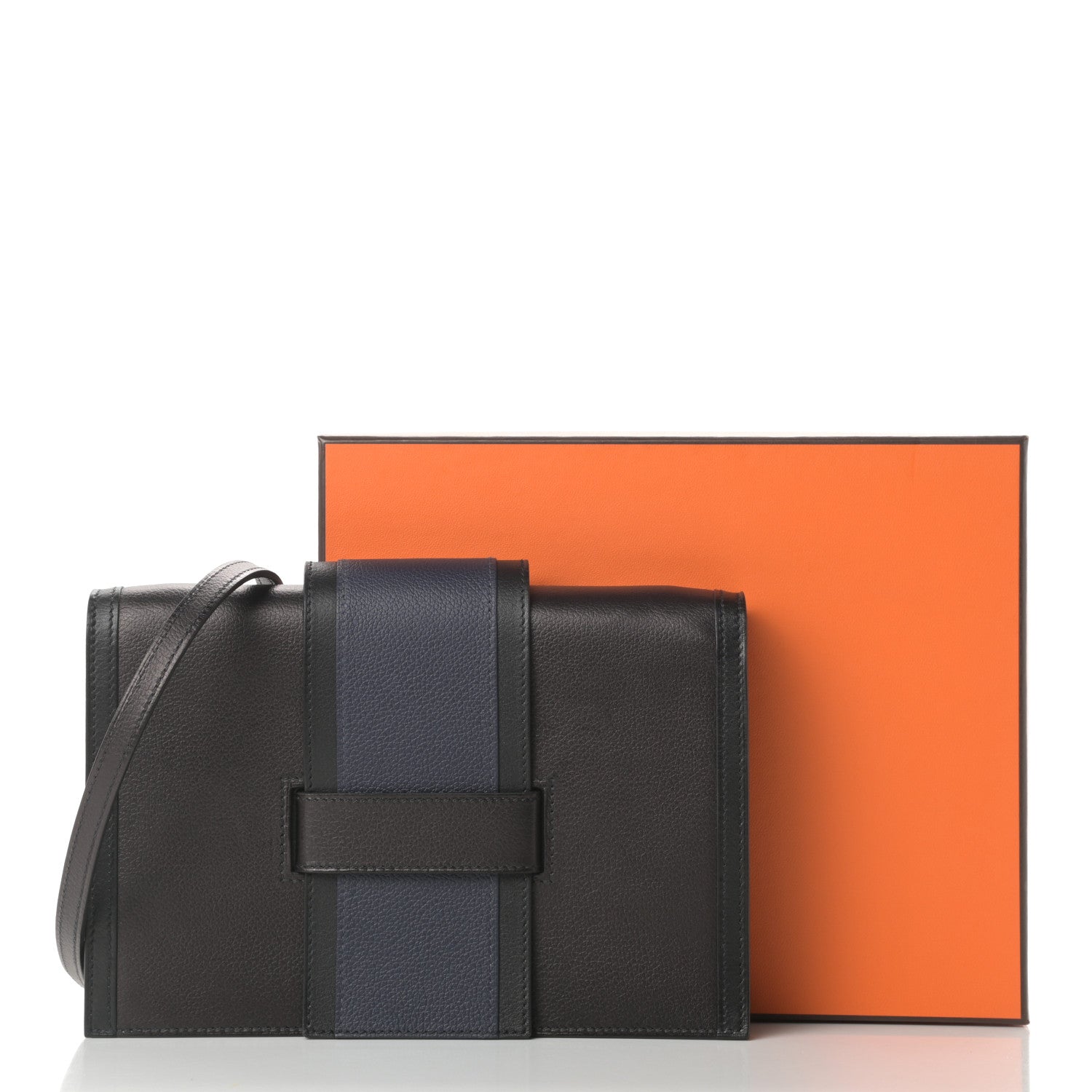 Hermes Evergrain Evercolor H Passant Clutch Bleu Indigo Black Bleu Nuit 13 of 13