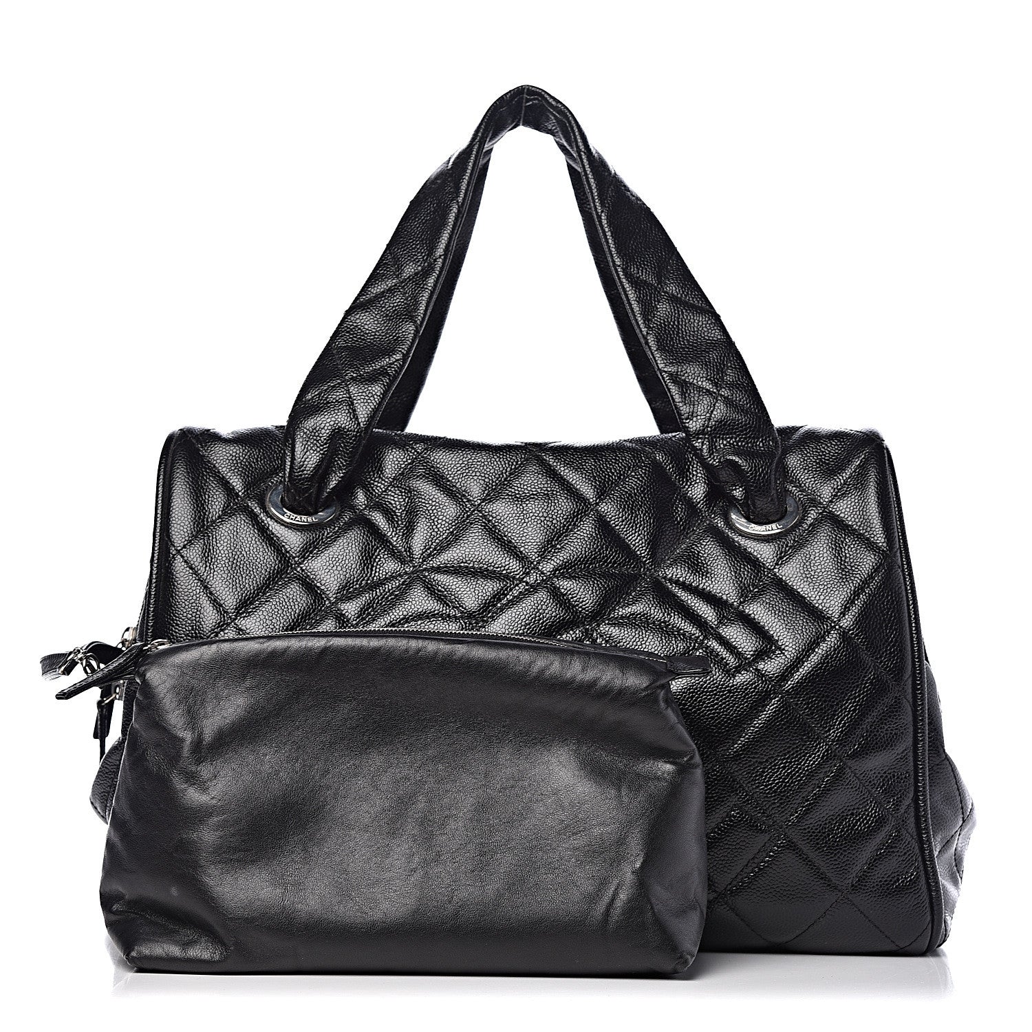 Chanel Caviar Quilted Large CC Timeless Bowler Black 1 of 12