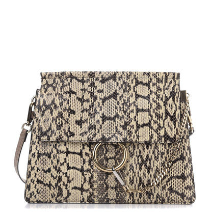 Chloe Python Medium Faye Shoulder Bag Natural 1 of 8