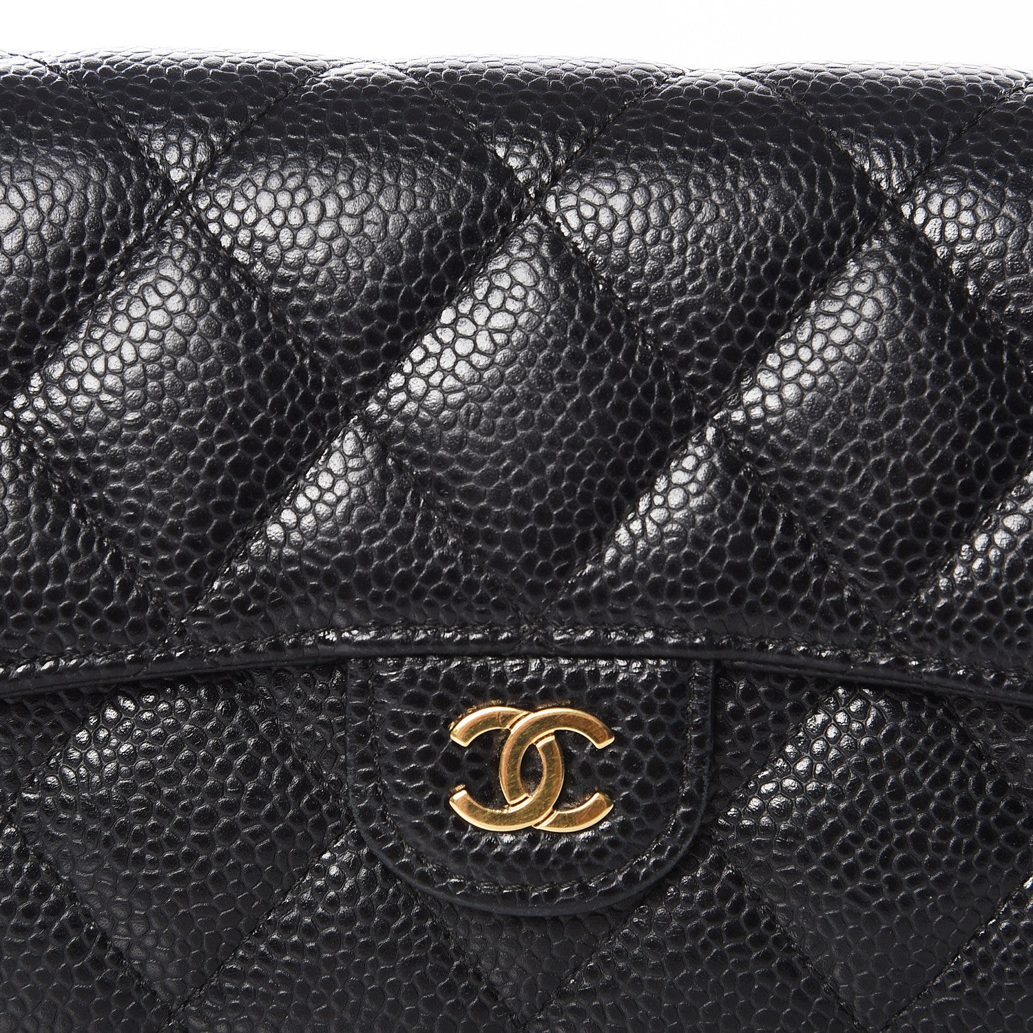 Chanel Caviar Quilted Large Gusset Flap Wallet Black 10 of 11