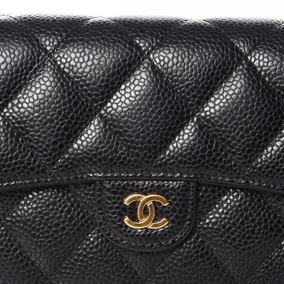 Chanel Caviar Quilted Large Gusset Flap Wallet Black 10 of 11