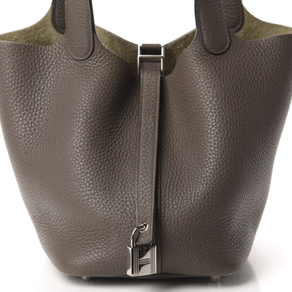 Hermes Taurillon Clemence Picotin Lock 18 PM Etain 11 of 11