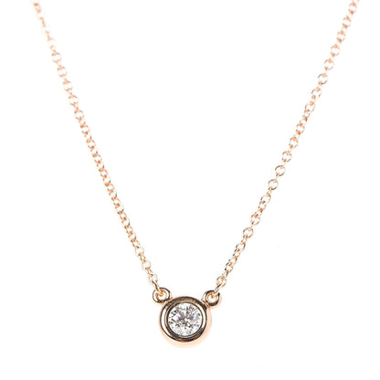 Tiffany 18K Rose Gold Diamond .17ct Elsa Peretti Diamonds by the Yard Pendant Necklace 4 of 9