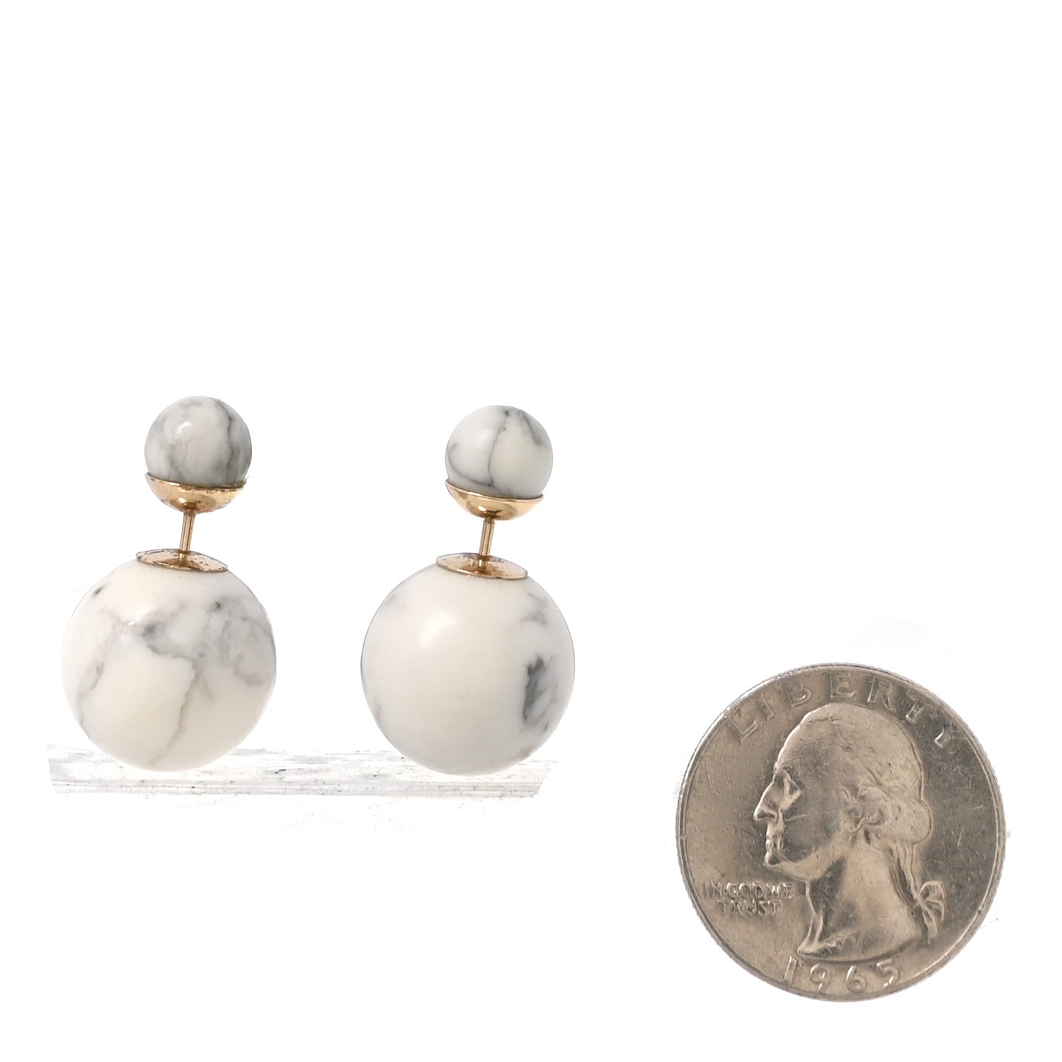 Christian Dior Palladium Mise En Dior Tribal Earrings White 2 of 4