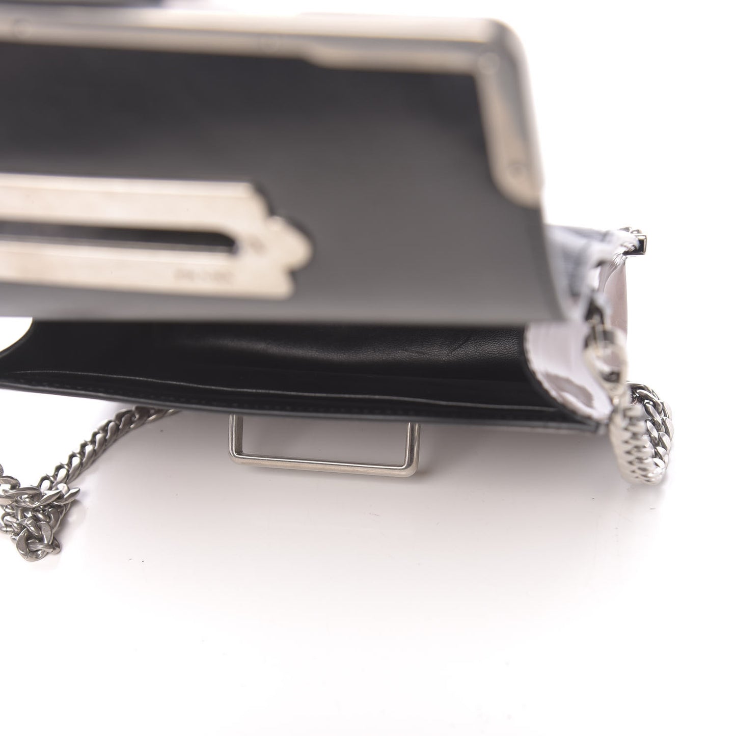 Metallic Vitello Saffiano Cahier Bag Cammeo Black