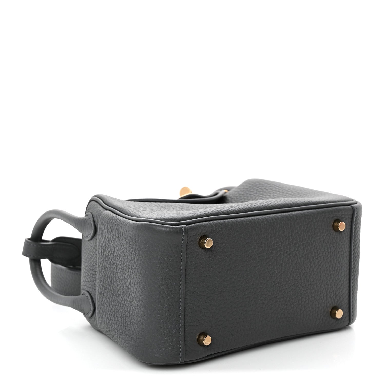Hermes Taurillon Clemence Mini Lindy 20 Gris Misty 4 of 10