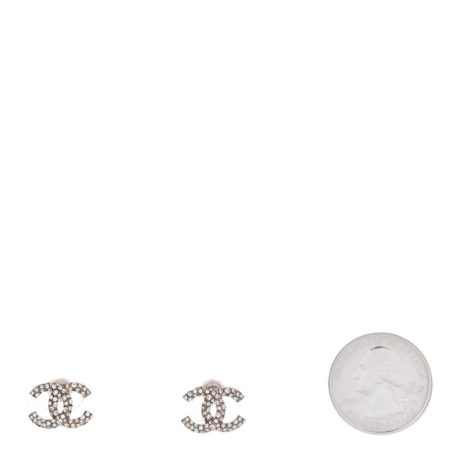 Chanel Crystal Mini CC Earrings Gold 2 of 4