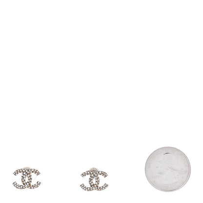 Chanel Crystal Mini CC Earrings Gold 2 of 4
