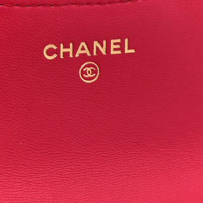Chanel Lambskin Quilted Top Handle Flap Coin Purse With Chain Dark Pink 6 of 12